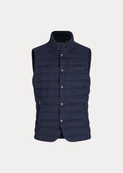 Men's Ralph Lauren Tweed Down Vests | 143027OBD